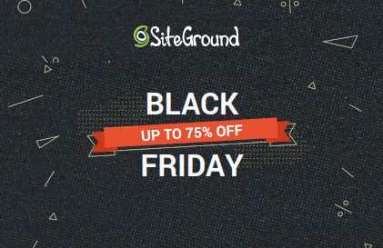 Black Friday 2019 offer from SiteGround: 75% discount until Cyber Monday