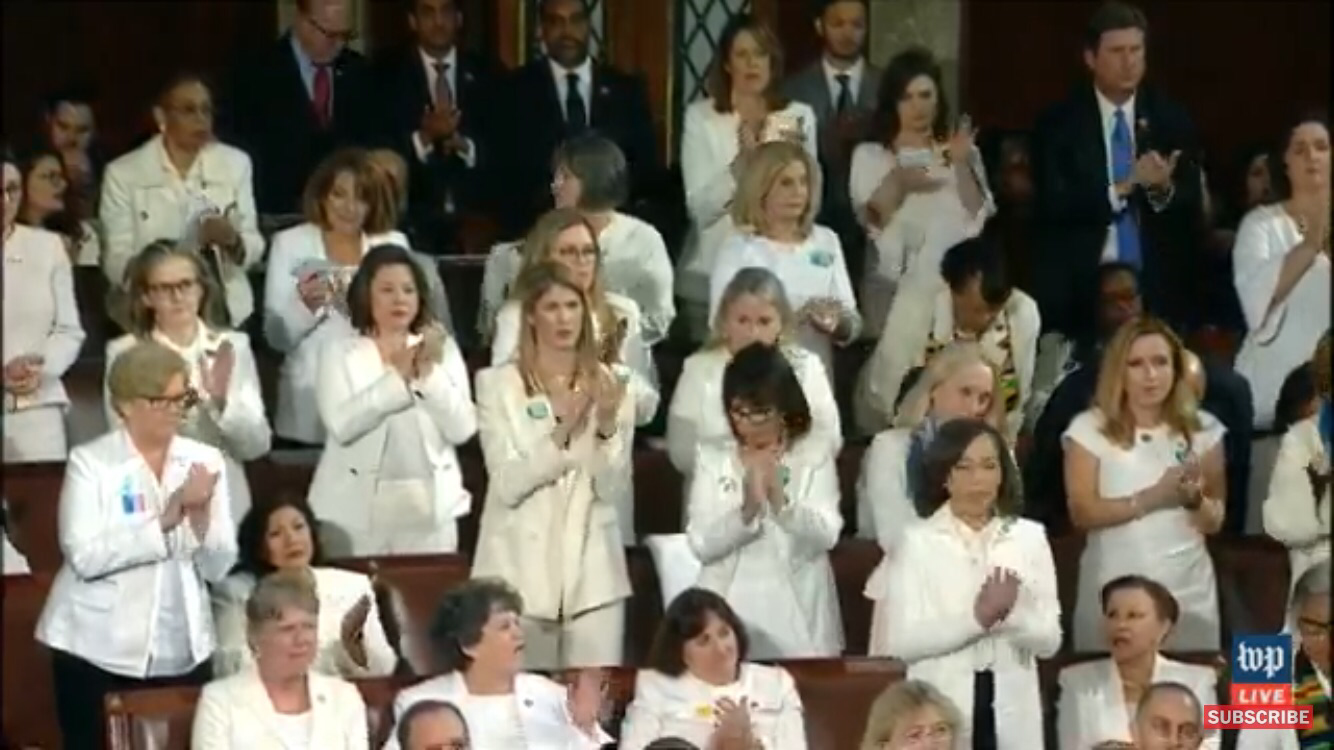 AOC SKIPS STATE OF THE UNION, DEMOCRAT WOMEN WEAR WHITE IN PROTEST, SCREAM AND SHOUT
