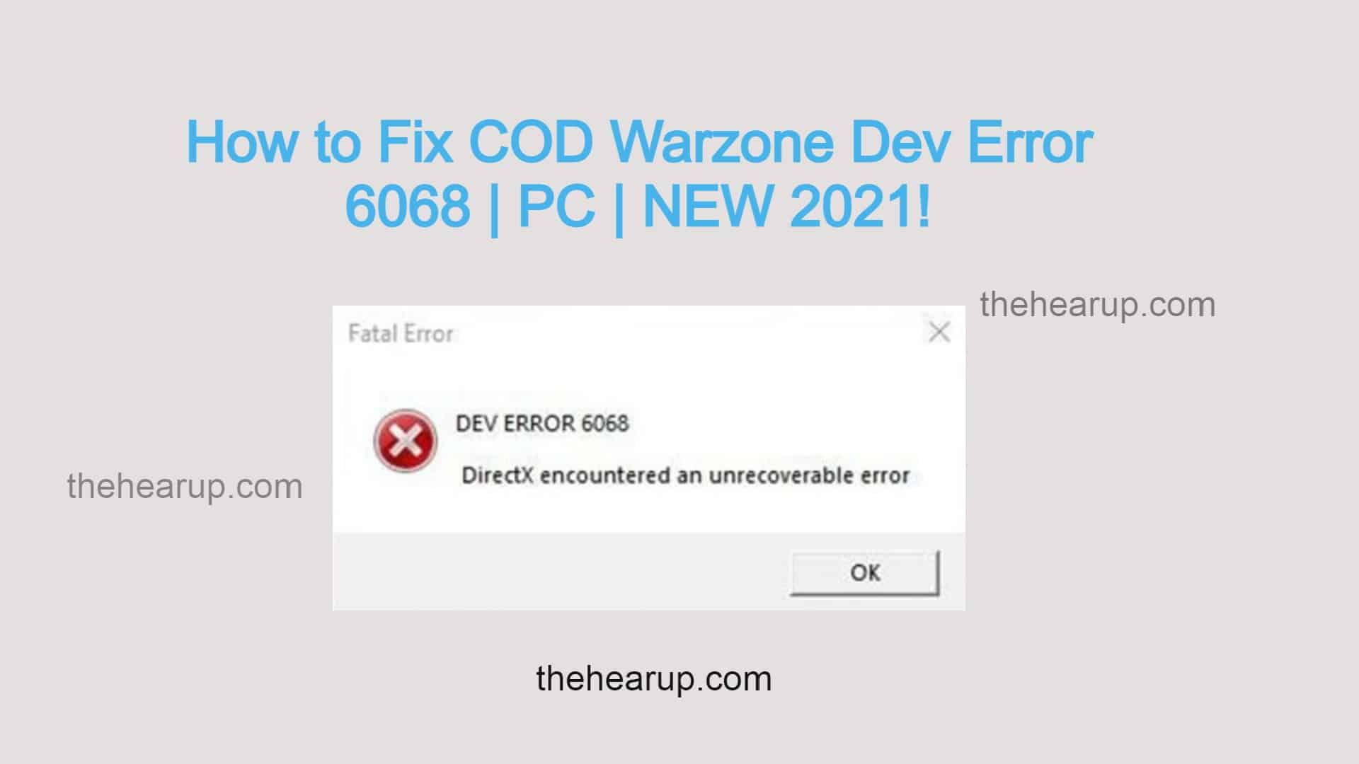 How to Fix COD Warzone Dev Error 6068 | PC | NEW 2021!