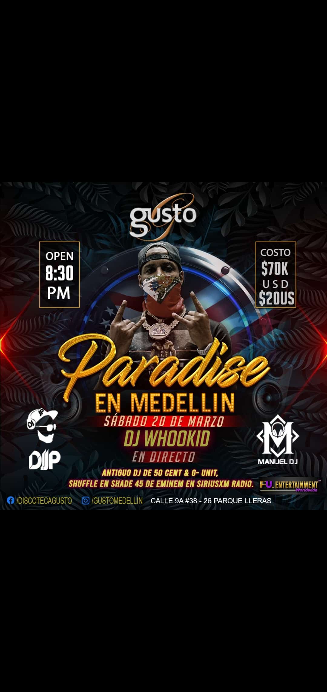 Gusto’s night club in Medellin, Colombia, the safest club in town