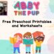 Abby the Pup Preschool Printables and Worksheets