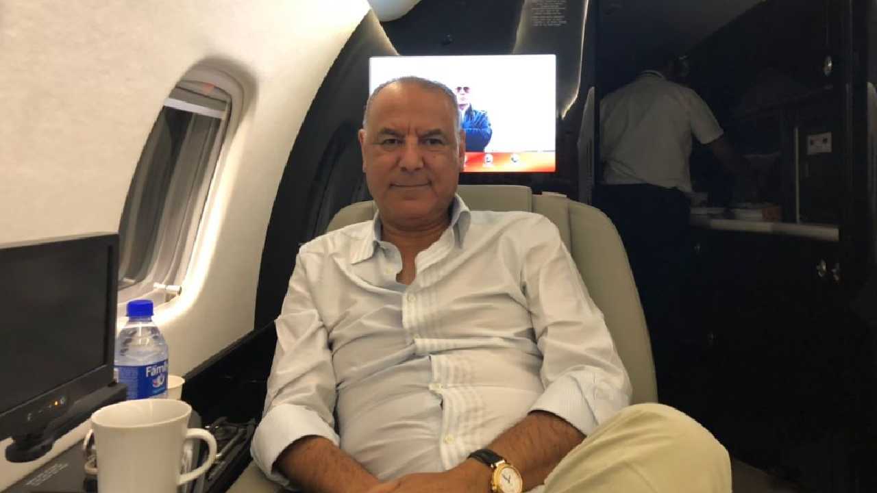 Samir El Mahallawy on a private jet headed to West Africa